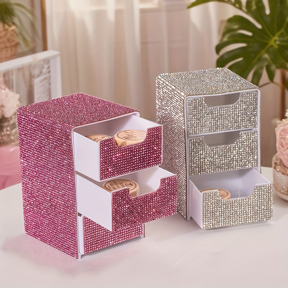 jkthpu-45 Compact 3Layer Desktop Organizer Box for Makeup and More