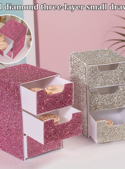 jkthpu-45 Compact 3Layer Desktop Organizer Box for Makeup and More