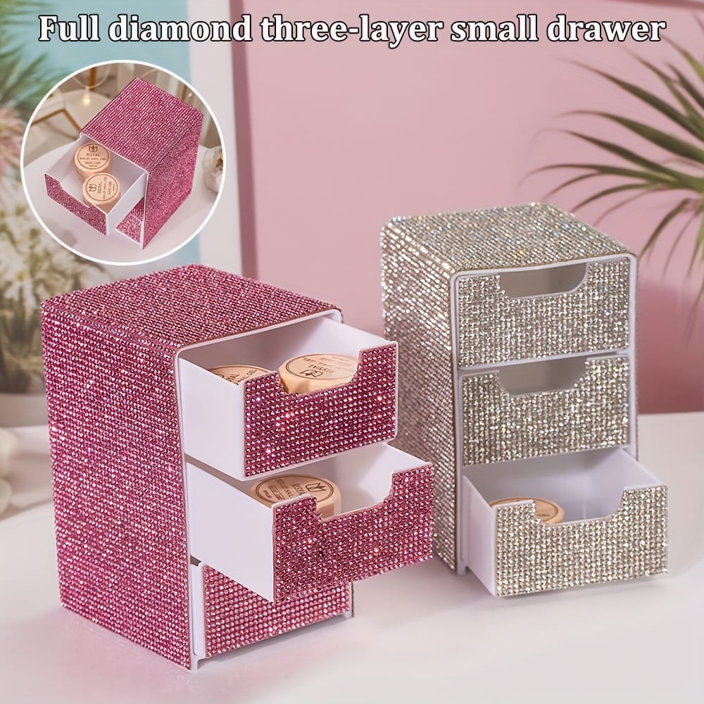 jkthpu-45 Compact 3Layer Desktop Organizer Box for Makeup and More
