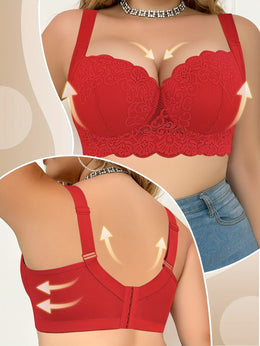 KissICON Contrast Lace Underwear Women's Curve Push-up Bra