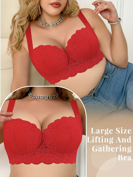 KissICON Contrast Lace Underwear Women's Curve Push-up Bra