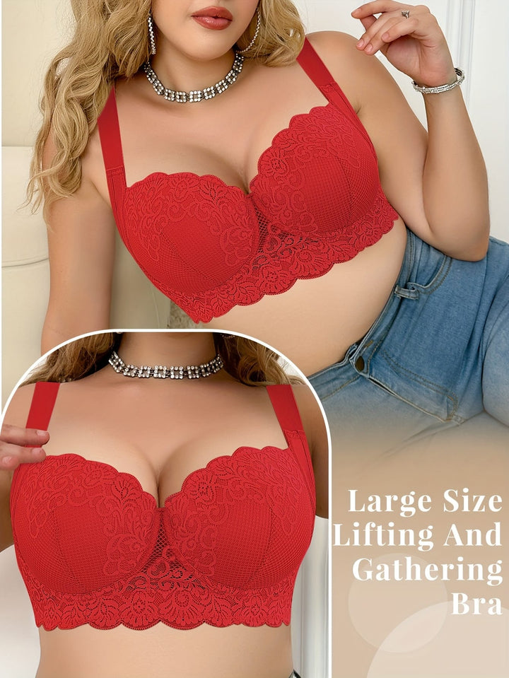 Contrast Lace Underwear Women's Curve Push-up Bra