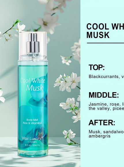 KissICON COOL WHITE MUSK-8Fl.oz KissIcon Floral Body Mist For Women Blossom Berry