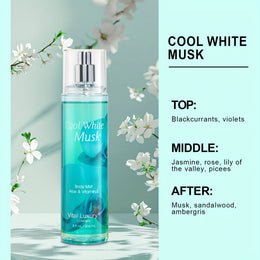 KissICON COOL WHITE MUSK-8Fl.oz KissIcon Floral Body Mist For Women Blossom Berry