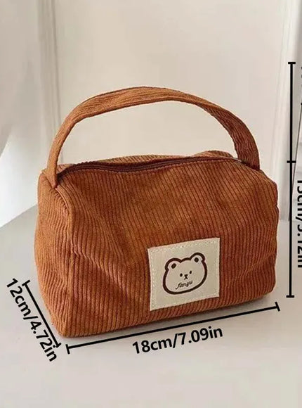 KissICON Cosmetic Bags Plush Cute Handbag – Soft Handle