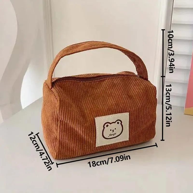 KissICON Cosmetic Bags Plush Cute Handbag – Soft Handle