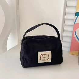 KissICON Cosmetic Bags Plush Cute Handbag – Soft Handle