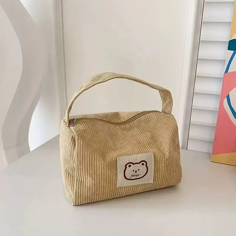 KissICON Cosmetic Bags Plush Cute Handbag – Soft Handle