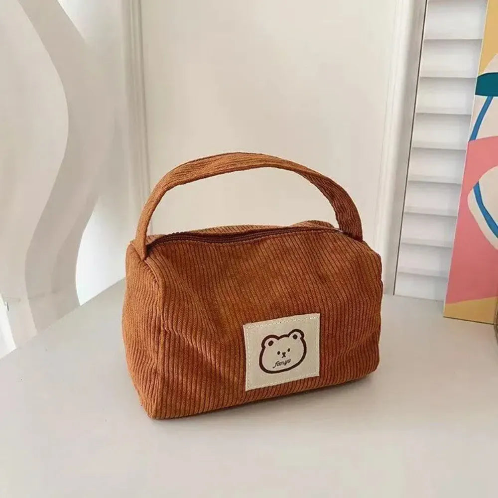 KissICON Cosmetic Bags Plush Cute Handbag – Soft Handle