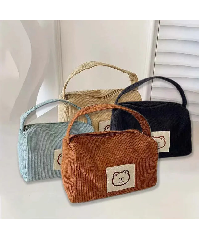 KissICON Cosmetic Bags Plush Cute Handbag – Soft Handle