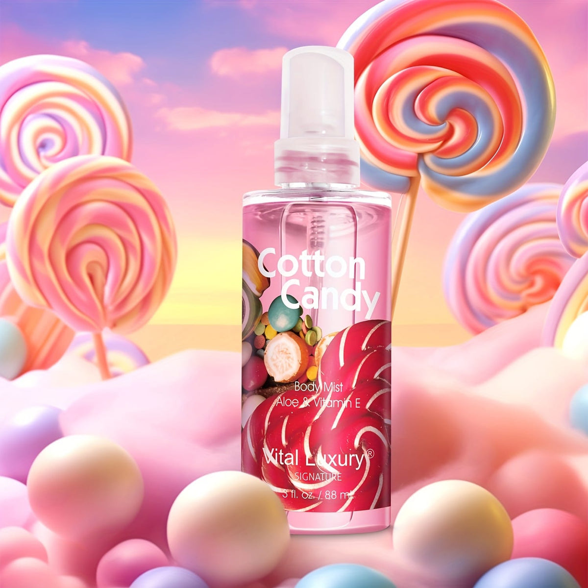 KissICON Cotton Candy-3Fl.oz KissIcon Floral Body Mist For Women Blossom Berry