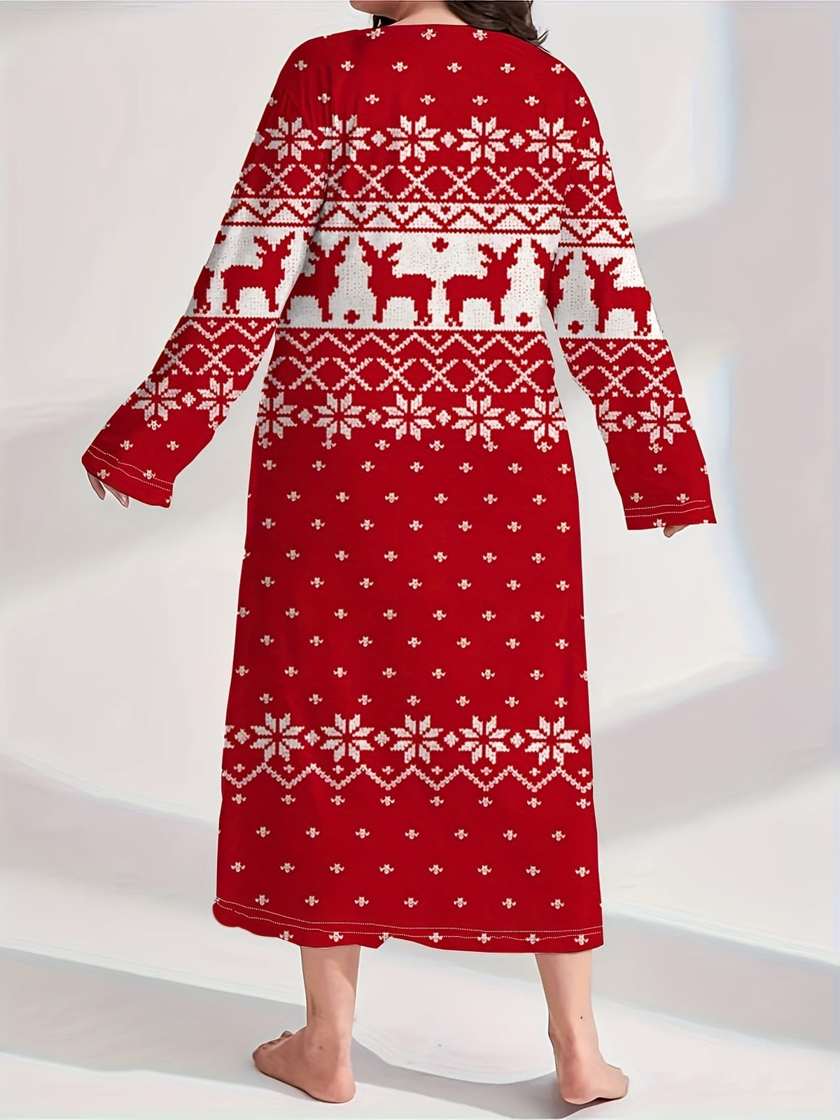 KissICON Cozy Curve Christmas Pajamas – Festive Snowflake Reindeer