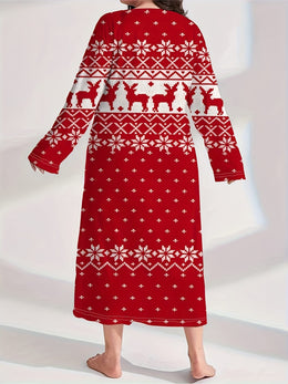KissICON Cozy Curve Christmas Pajamas – Festive Snowflake Reindeer