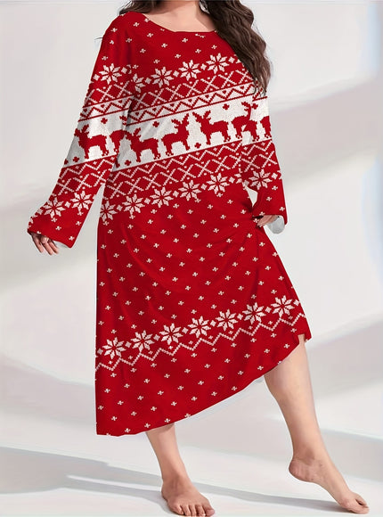 KissICON Cozy Curve Christmas Pajamas – Festive Snowflake Reindeer