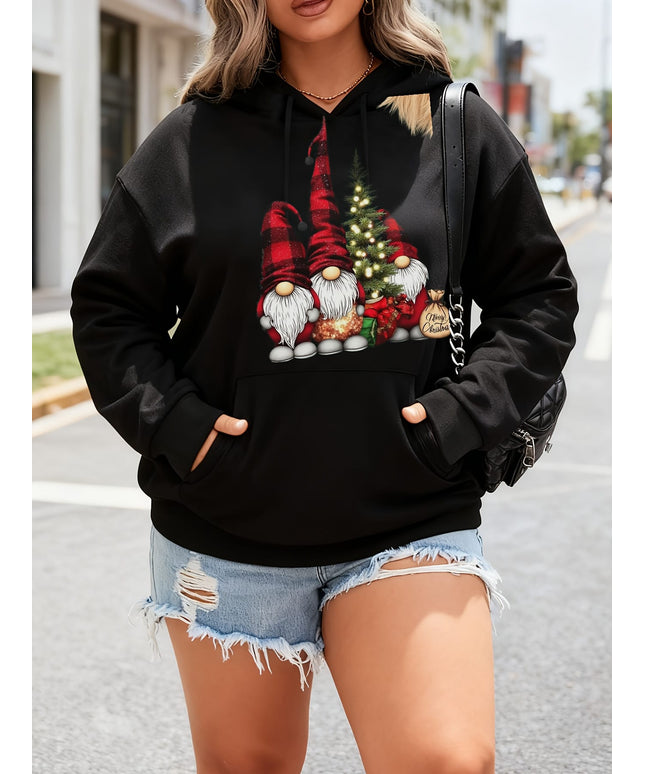 KissICON Cozy Curve Gnome Print Oversized Hoodie