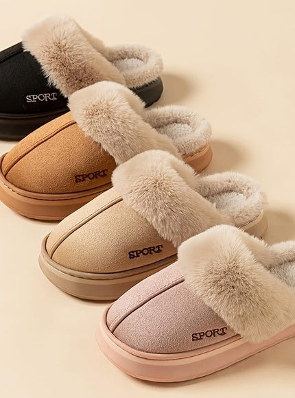 jkthpu-45 Cozy Faux Fur SlipOn Slippers for Warm IndoorOutdoor Comfort