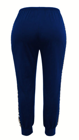 jkthpu-45 Cozy Leopard Print Joggers Womens Comfy Casual Sweatpants