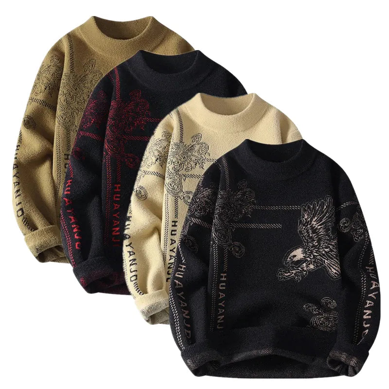 KissICON Cozy Mens Winter Knit CrewNeck Sweaters