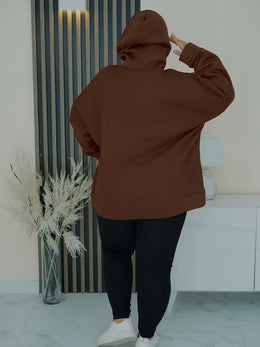 jkthpu-45 Cozy Plus Size Women's Hoodie with Heart &