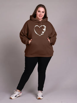 jkthpu-45 Cozy Plus Size Women's Hoodie with Heart &