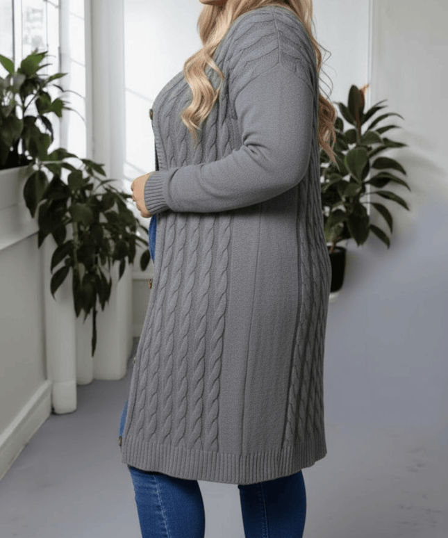jkthpu-45 Cozy PlusSize Cardigan Sweater for Effortless Style