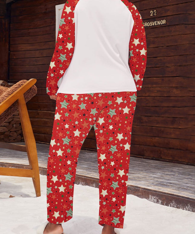 KissICON Cozy Reindeer Star Curve Christmas Pajama Set