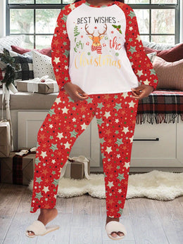 KissICON Cozy Reindeer Star Curve Christmas Pajama Set