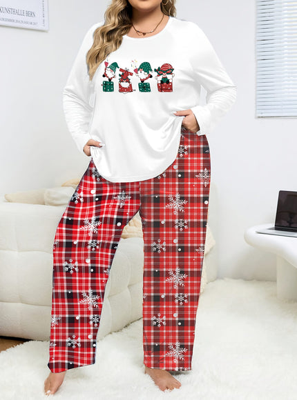 KissICON Cozy Santa Curve Pajamas – Festive Red Plaid