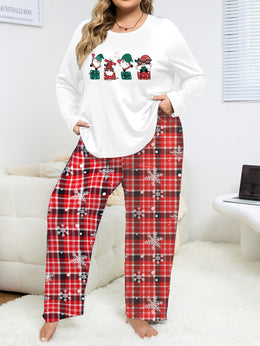 KissICON Cozy Santa Curve Pajamas – Festive Red Plaid