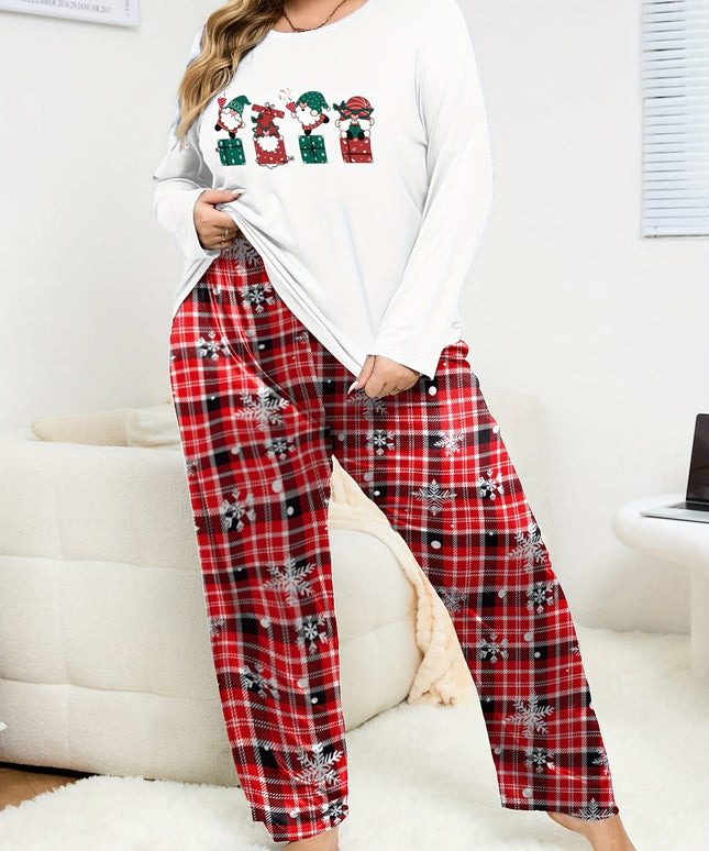KissICON Cozy Santa Curve Pajamas – Festive Red Plaid
