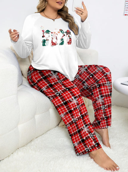 KissICON Cozy Santa Curve Pajamas – Festive Red Plaid