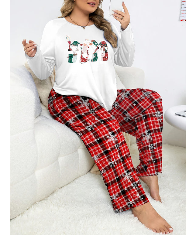 KissICON Cozy Santa Curve Pajamas – Festive Red Plaid