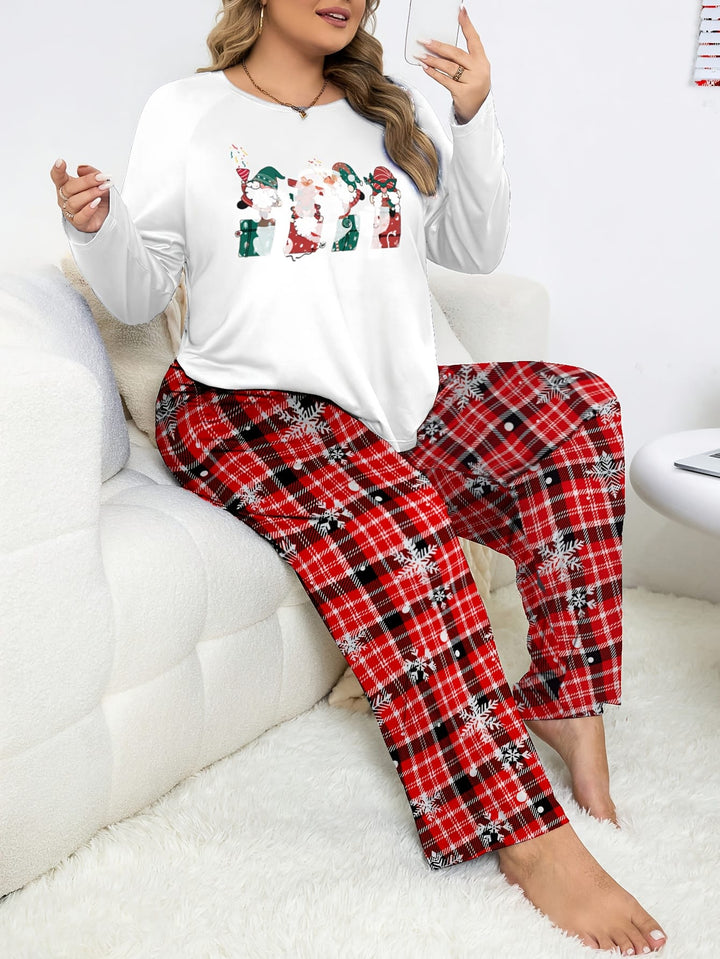Cozy Santa Curve Pajamas – Festive Red Plaid
