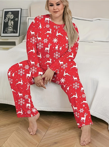 KissICON Cozy Snowflake Deer Christmas Curve Home Wear Set