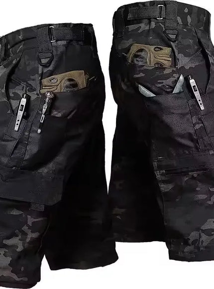 KissICON CP black / XXL Mens Military Green Camo Work Shorts  Durable  Tactical