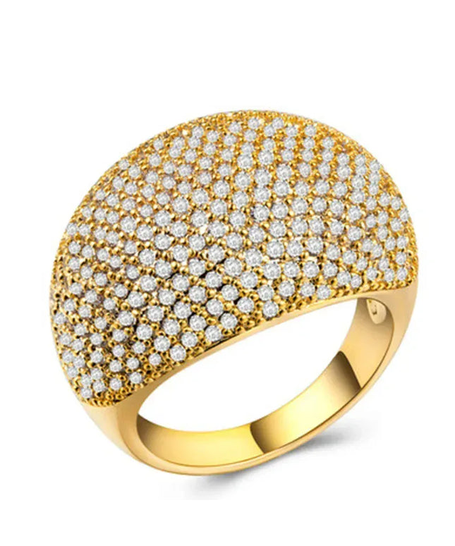 KissICON CR6030gold / 6 Kissicon Milangirl Big CZ Rings Bling Shine Ring