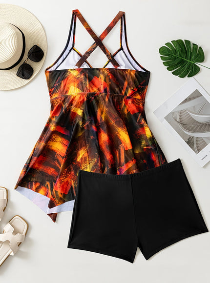 KissICON Craft Print Split Skirt – Boxer Curve