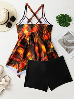 KissICON Craft Print Split Skirt – Boxer Curve