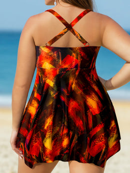 KissICON Craft Print Split Skirt – Boxer Curve