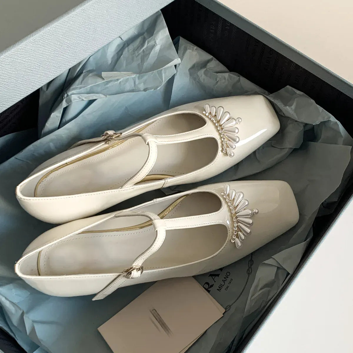 KissICON Creamy-white / 34 Flat shoes for women's spring autumn square toe