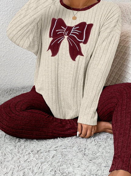 jkthpu-45 crimson / UK 18 Plus Size Women'S Bow Embroidered Loose Top Slim