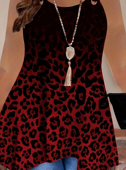 KissICON crimson / UK 28 [Leopard Print | Elegant] Elegant Plus Size Leopard