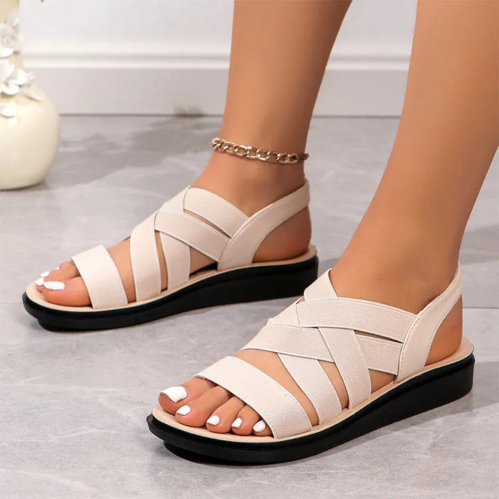 Cross Band Decor Wedges Sandals for Women Plus