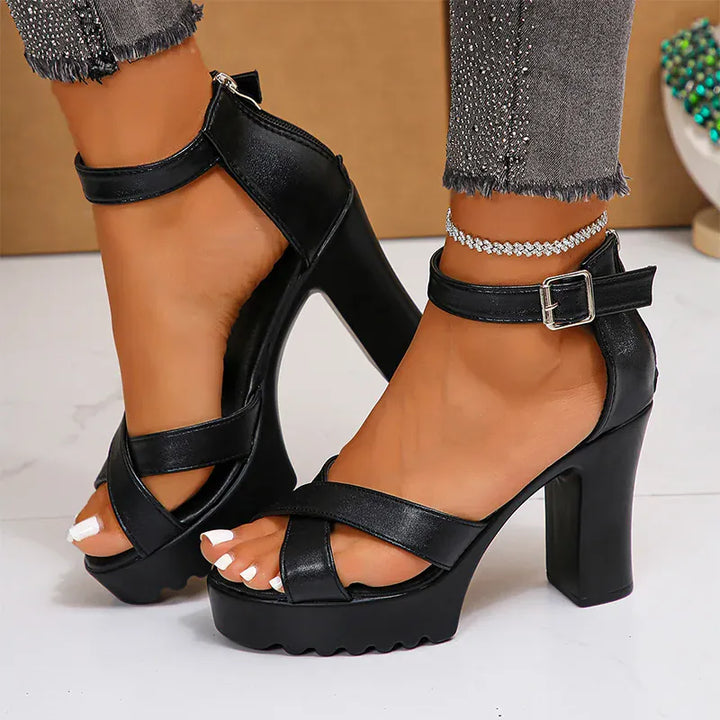 Cross Band Super High Heels Sandals for Women