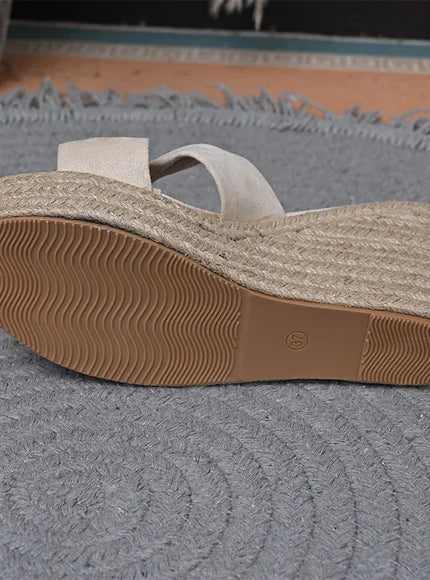KissICON Cross Band Wedges Sandals Women Plus Size Espadrilles