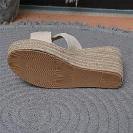 KissICON Cross Band Wedges Sandals Women Plus Size Espadrilles