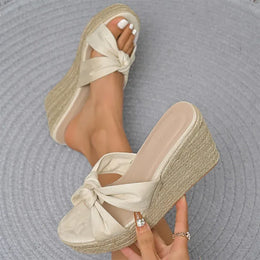 KissICON Cross Band Wedges Sandals Women Plus Size Espadrilles