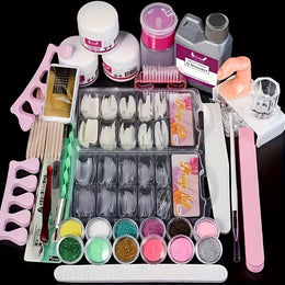 KissICON Crystal powder + crystal liquid KissIcon Beginner Acrylic Nail Kit 12 Color Glitter