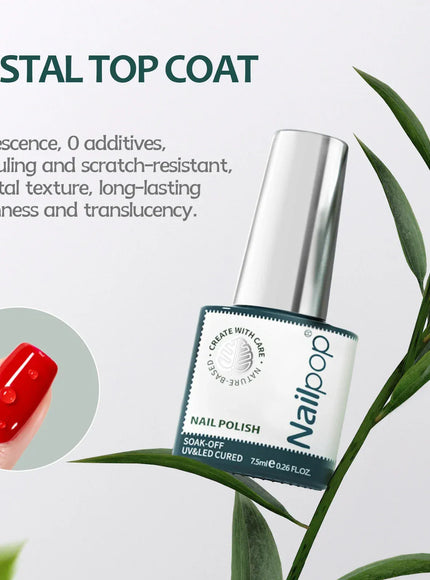 KissICON CRYSTAL TOP COAT Kiss Icon Nailpop Gel Liner Polish 8ml Colors
