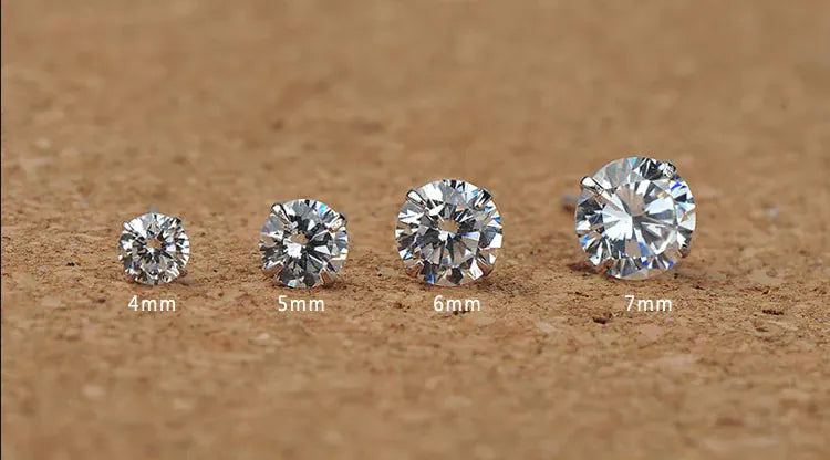 KissICON Crystal Zircon Real 925 Sterling Silver Earrings Channel  Cubic Zirconia Silver Stud Earrings for Women Sterling Silver Jewelry
